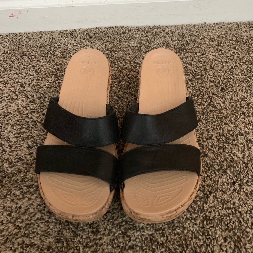 Crocs Wedge Sandal - Black (Sz 8)